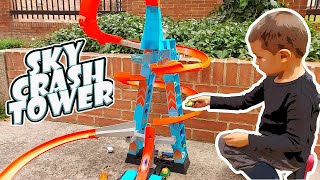 Nueva Pista Sky Crash Tower Hot Wheels. Choques aereos pista de Hot Wheels  - YouTube