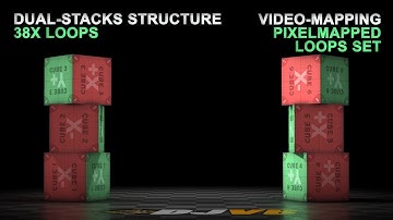 Dual Stacks Structure Video-Mapping loops by stageloops.com