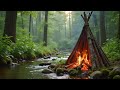 River Flow & Fire Crackle | Deep Sleep Ambience for Peaceful Nights