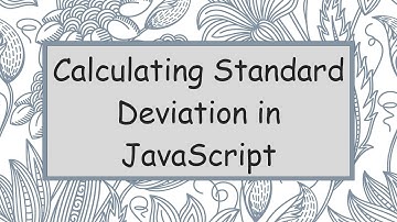 Calculating Standard Deviation in JavaScript