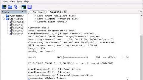 Set vSphere Client timeout to 0 on vCenter Appliance