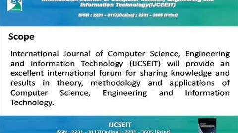 International Journal of Computer Science, Engineering and Information Technology IJCSEIT