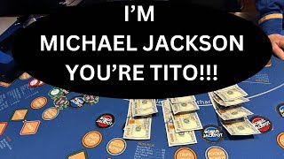 HEADS UP HOLD 'EM (ULTIMATE TEXAS HOLD 'EM) in LAS VEGAS! I'M MICHAEL JACKSON, YOU'RE TITO! screenshot 3