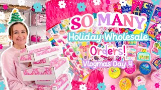 Packing So Many Large Wholesale Orders! 🌸 SMALL BUSINESS STUDIO VLOG ✨ Vlogmas Day 4