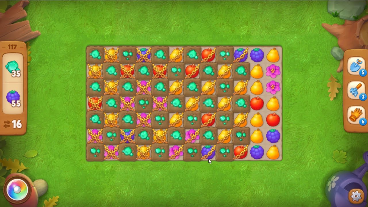 Gardenscapes level 117 - 16 Moves - No Boosters - YouTube