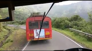 MSRTC Bus Ride on Dangerous Ambenali Ghat | Poladpur to Mahabaleshwar | Konkan | आंबेनळी घाट