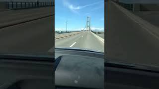 Timelapse of us crossing the Mackinac Bridge