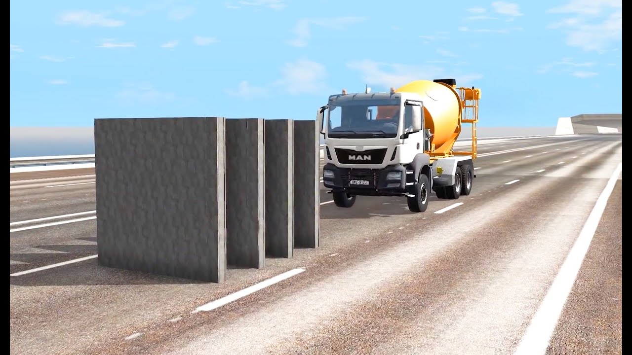 Iron Bricks Wall Vs Cars - beamng drive | HYDRA STATION