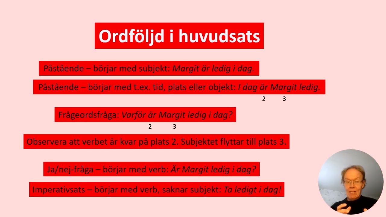 Ordföljd i huvudsats