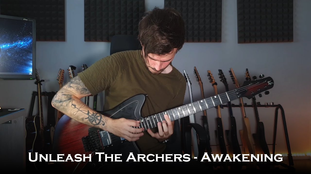 Unleash The Archers - Awakening (Guitar Cover + All Solos / One Take)