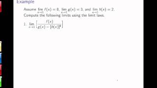 Section 2.3: Calculating Limits Using the Limit Laws