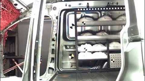 Legacy bott modulo van racking (pre-March 2021) 1105mm width module - MIRA crash test.