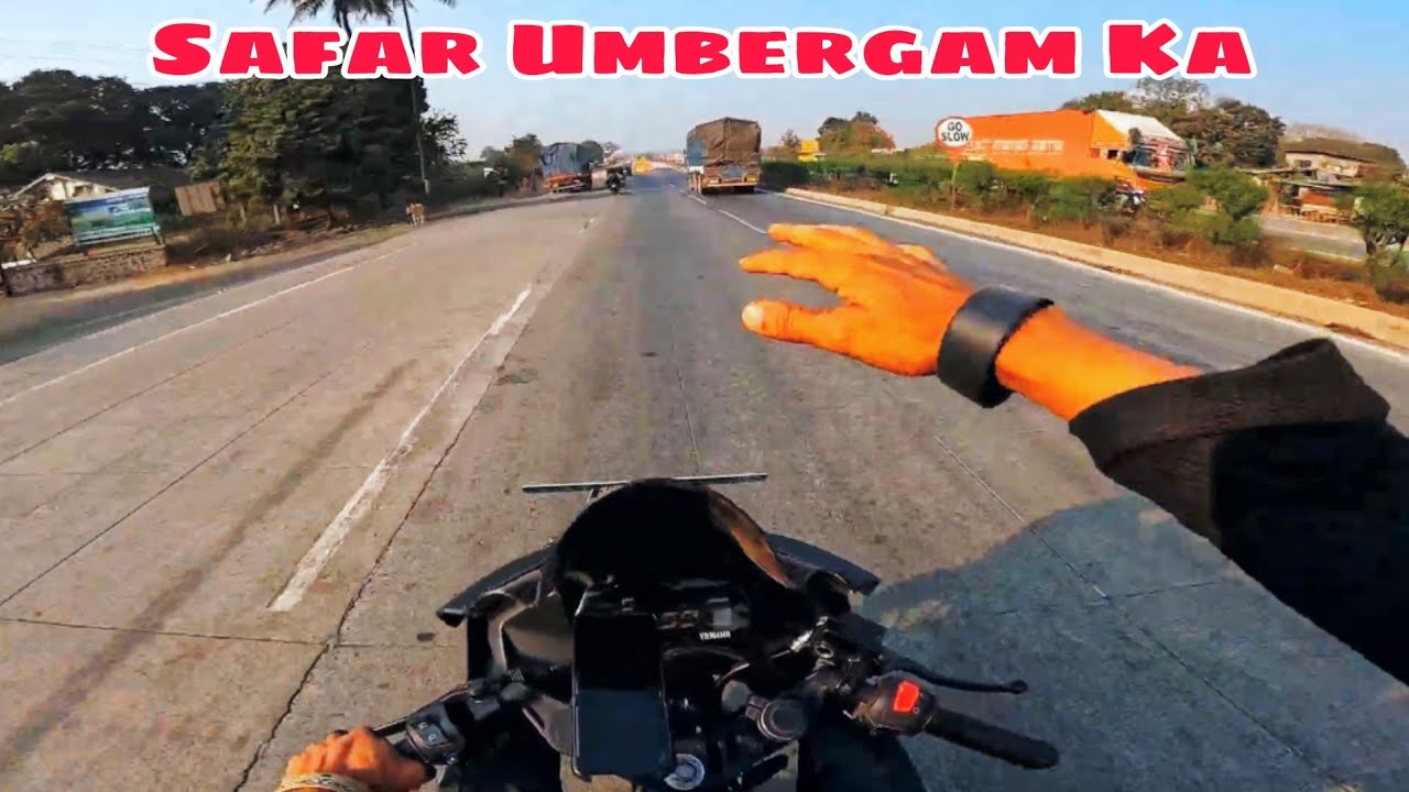 3rd Motovloging On My R15V3S - At - Umbergam Beach 🫶