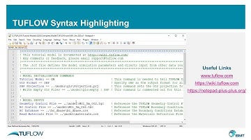 Notepad++ configuration tips for TUFLOW modelling