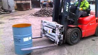 Forklift rotating fork clamp/scrap handling