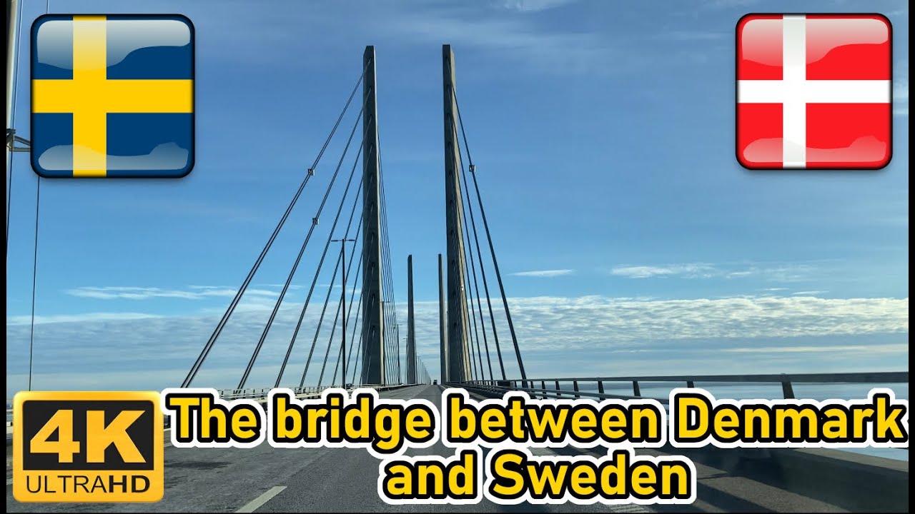 Øresund Bridge between Denmark and Sweden - Driving in Denmark - 4k UHD ...