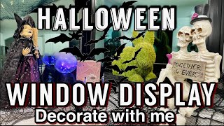 NEW 2021 HALLOWEEN DECORATE WITH ME | HALLOWEEN WINDOW DISPLAY DECOR IDEA | MINIMAL HALLOWEEN DECOR