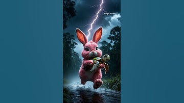 Bunny Saves Falling Turtle! 🐢✨ | Magic Rabbit #animalrescue #cuteanimals #rabbitrescue #turtle #ai