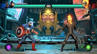 Captain America & Hawkeye vs Ghost Rider & Black Widow (Hardest AI) - Marvel vs Capcom: Infinite