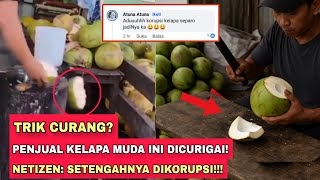 Caught Cheating⁉️ Young Coconut Trader Hides Half of the Coconut? Netizens Are Furious!
