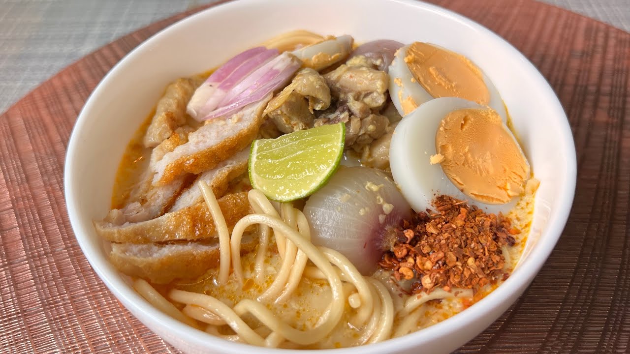 အုန်းနို့ခေါက်ဆွဲ Noodles with coconut Milk YouTube