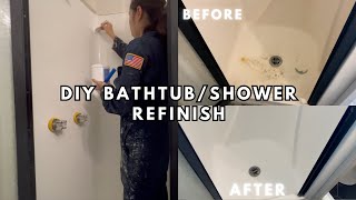 DIY BATHTUB OR SHOWER PAINTING | HOW TO PAINT A SHOWER OR BATHTUB | DIY BATHTUB OR SHOWER REFINISH