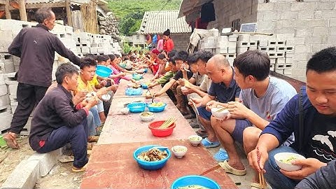 Mở đại tiệc toàn món ngon 5 mâm Mèn Mén Thắng cố Mỳ tôm làm nhà. Nguyễn Tất Thắng