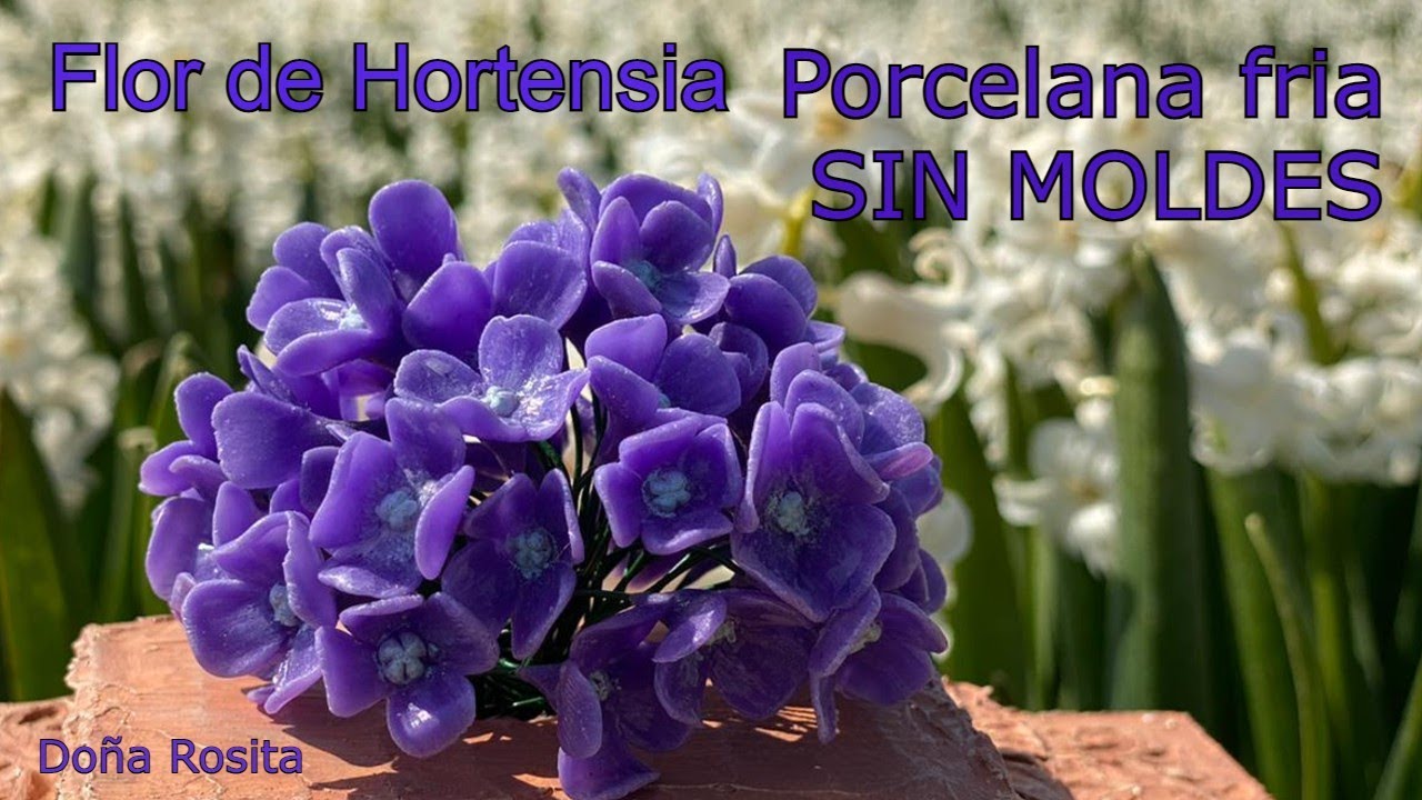 Como hacer FLORES en PORCELANA FRIA CASERA 🌺 Hortensia sin moldes 🌺 manualidades faciles de hacer 🌺🌺