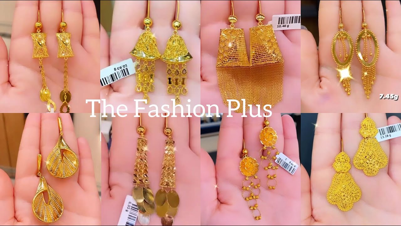 22k Gold Earring Designs with Weight and Price TheFashionPlus YouTube