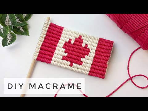 DIY MACRAME PIXEL | How to Make a Canadian Flag out of Knots!