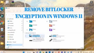 How To Remove BITlocker ENCRYPTION In windows 11