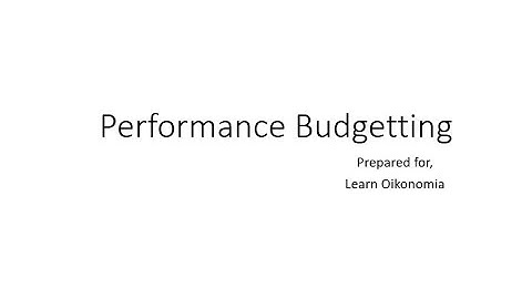 What is Performance Budgeting?