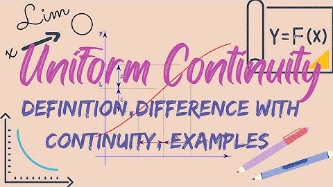 Uniform Continuity | Difference between Uniform Continuity & Continuity | Examples