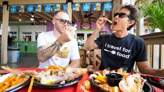 Food in Florida!!  SWEET PINK SHRIMP + Yellowtail Snapper in Key Largo, USA!