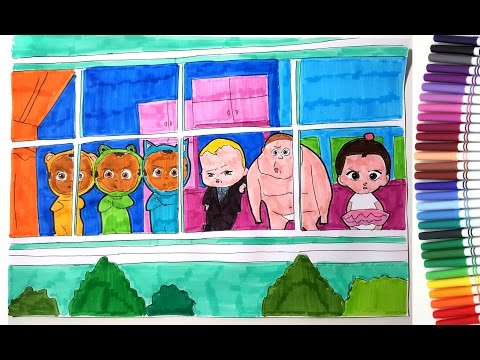 the-boss-baby-movie-with-jimbo-staci-and-triplets-coloring-pages-|-speed-coloring-video-for-kids