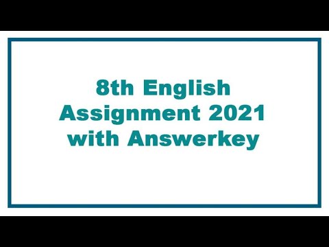 8th English Assignment 2021 with Answerkey TNSCERT