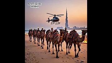 Majestic Camels Marching On The Beach Desert Meets Ocean Magic 