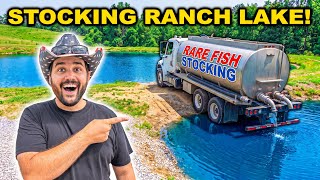 Stocking ABANDONED RANCH LAKE with EXOTIC FISH!!! 