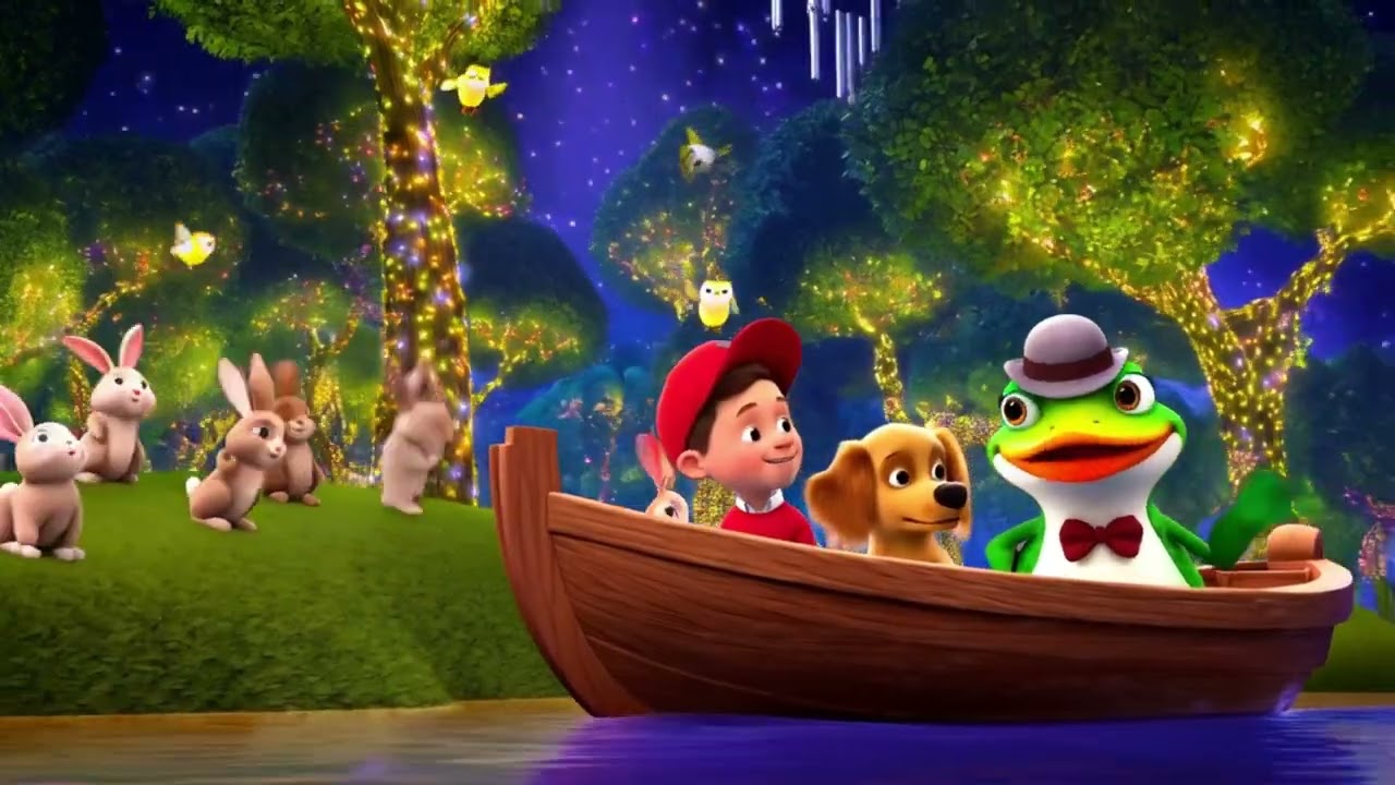 Row Row Row Your Boat 🚣‍♂️ | Nursery Rhymes for Kids | Animated Kids Songs & Sing Along