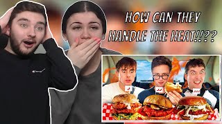 Brits try Nashville HOT Chicken Sandwiches! ft. Max Fosh (Reaction)