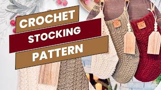 Festive Wheat Stitch™ Crochet Stocking Pattern