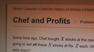 Celebrity chef and profits codechef starters january 2021 solution Wealth