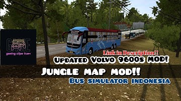 New Bussid MOD BSR Livery Bus Simulator Indonesia Volvo 9600s updated V3.7.1 Jungle Map #bus #bussid