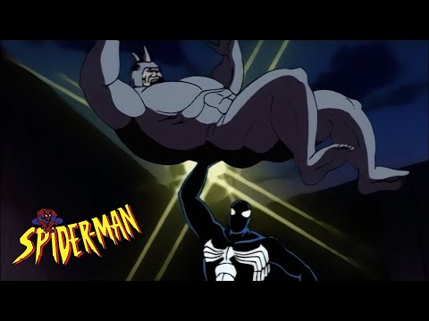 Black Suit Spider-Man vs Rhino | Spider-Man: The Animated Series (HD)