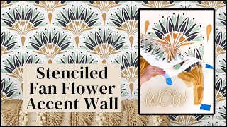Stenciling A Beautiful Fan Flower Accent Wall With Cutting Edge Stencils!