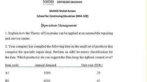 NMIMS  Solved Assignment   Operations Management    June 2019 Call 9025810064
