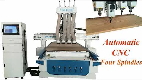 Automatic 4 spindles CNC router machine for wood working