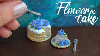 Miniature Valentine's flower cake with Ranunculus for doll 
