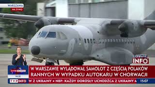Samolot Z 10 Osobami Poszkodowanymi W Wypadku W Chorwacji Wylądował W Warszawie