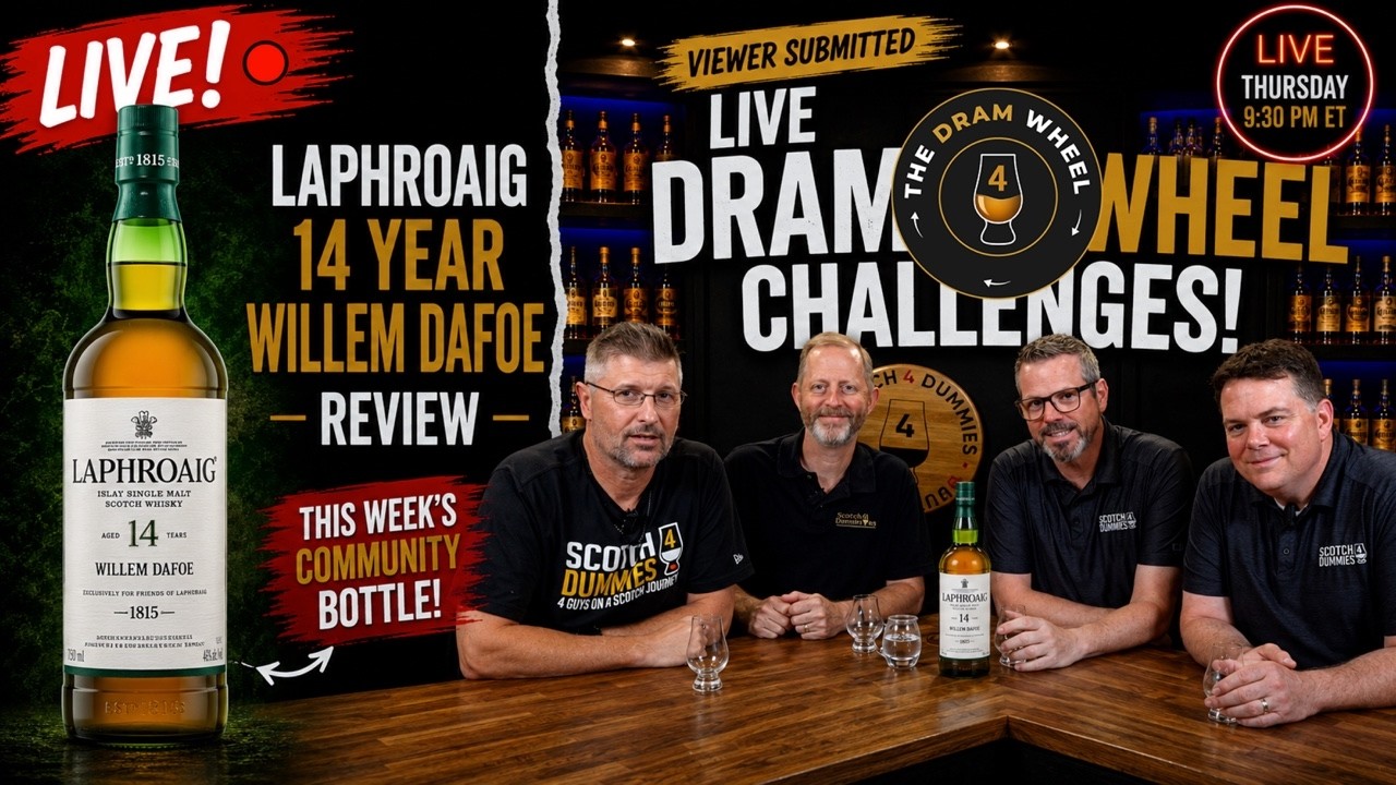 LIVE: Laphroaig 14 Willem Dafoe Review + Viewer Dram Wheel Challenges